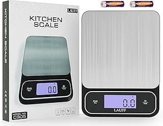 Food Scale,0.1 High Precision Kitchen Scale,Waterproof Digital Scale for Cooking Baking. Kitchen Scales Digital Weight Grams and Ounces for Weight Loss,LCD Display-Stainless Steel,Black 22lbs image