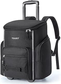 TOURIT Rolling Cooler Backpack: Leakproof Waterproof Insulated 36 Cans Beach Cooler with Wheels and Handle Outdoor Camping Picnic Travel