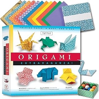 Origami Extravaganza! Folding Paper, a Book, and a Box: Origami Kit Includes Origami Book, 38 Fun Projects and 162 Origami Papers: Great for Both Kids and Adults image