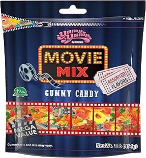 Yumy Yumy Movie Mix - Sweet & Chewy Assorted Gummy Candies - Party Size Resealable Bag Candy Mix - Variety Pack Gummies (14 oz) by Kervan image