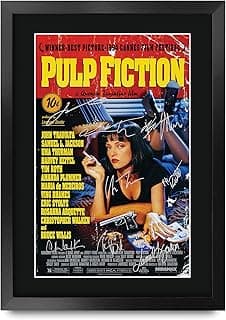 HWC Trading Pulp Fiction Bruce Willis 16 x 12 inch Gifts Printed Poster Signed Autograph Picture for Movie Memorabilia Fans - 16" x 12" Framed