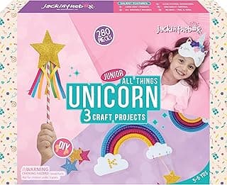 jackinthebox Unicorn Craft kit for 3 to 5 Year olds, 3 Craft Projects, Great Gift for Kids Ages 3 4 5 Years,Craft kit for Kids, No Mess Art for Kids, Craft Kits & Supplies, DIY Creative Activity image