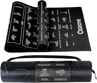 Upgrade New Instructional Yoga Mat with 75 Poses Printed on It, 6mm Travel Yoga Mat with Bag Christmas Gifts for Women and Men, 1/4 Inch Extra Thick Non-Slip image