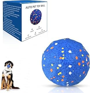 Smart Interactive Dog Toys【New E-TPU Material】 Automatic Moving, Crazy Bouncing and Rotating Interactive Dog Ball,IPX7 Waterproof Design,Pet Active Rolling Ball for Medium and Large Dogs (Blue)