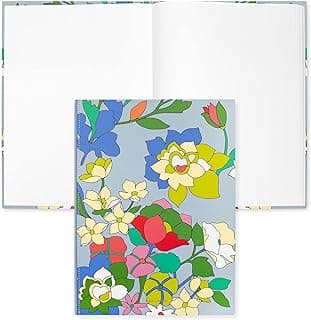 Kate Spade New York Sketch Book with 192 Sheets of Art Paper, 9x12 Drawing Book for Adults and Kids, Cute Drawing Notebook, Blank Journal with Blue Floral Hardcover, Flower Bed