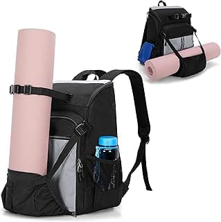 Yoga Mat Bag with Mat Holder for Women and Men Yoga Mat Carrier Backpack with Charging Port and Padded Shoulder Straps for Yoga, Gym, Pilates image