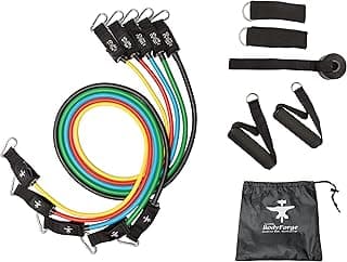 BodyForge Resistance Bands, Exercise Bands, Resistance Bands for Working Out, Work Out Bands with Handles for Men and Women Fitness, Strength Training Home Gym Equipment
