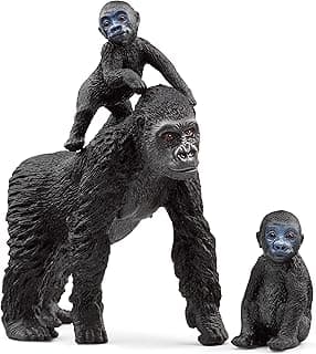 Wild Life, Monkey Jungle Animal Toys for Boys and Girls, Gorilla Family Set with Gorilla Mother and Babies, Ages 3+ image