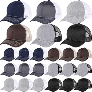 24 Pcs Blank Baseball Caps Bulk Unisex Vintage Cap Mesh Distressed Hats Plain Adjustable Dad Hat for Women Men Trucker