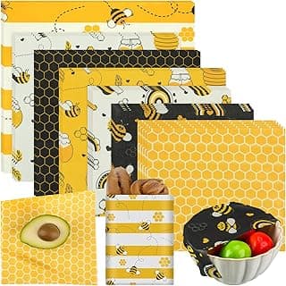 Tranqun 27 Pack Beeswax Wraps for Food Reusable Beeswax Food Wrap Assorted Bread Wrap Food Storage Wraps for Covering Dishes Sandwich Cheese Fruit Bread Snacks Food, 3 L, 9 M, 15 S Sizes image