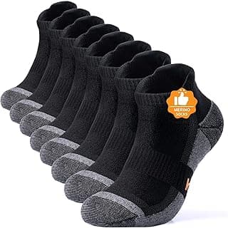 4 Pairs Merino Wool Ankle Running Hiking Socks Compression Support Breathable Thick Cushion No Show Socks for Men