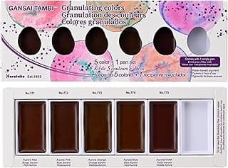 GANSAI TAMBI GRANULATING COLOR 5 colors set, Watercolor Paint Set, Professional-Quality for Artists and Crafters, AP-Certified, for Adult, Made in Japan image