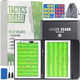 ZPU Dry Erase Coaching Board, Magnetic Coaches Clipboards, Portable Foldable Tactics Board with Dry Erase Marker Pen and Magnets – Basketball, Football, Soccer, Hockey image