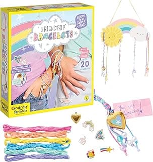 Creativity for Kids Friendship Bracelet Making Kit - Create 20 DIY Charm Bracelets, Arts and Craft Kits for Girls and Tweens Ages 7-10+ image