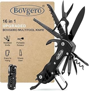 Multitool Knife, 16 in 1 Pocket Knife, Handmade Multi Tool Knife, Gift for Men boyfriend dad him husband, Black image