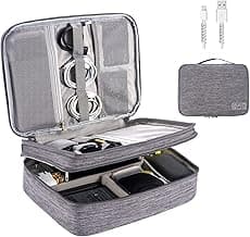 Electronics Organizer, OrgaWise Electronic Accessories Bag Travel Cable Organizer Three-Layer for iPad Mini, Kindle, Hard Drives, Cables, Chargers image