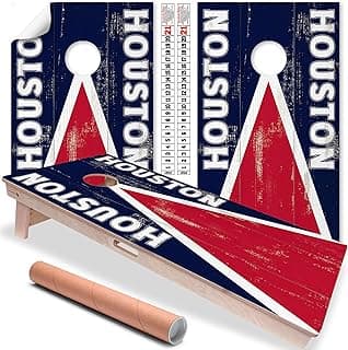 Houston Cornhole Board Wraps and Decals for Boards Set of 2 Skins Professional Vinyl Covers Sticker - Football Tailgating Cornhole Wraps Stickers Cornhole Skins Cornhole Wraps for Boards image