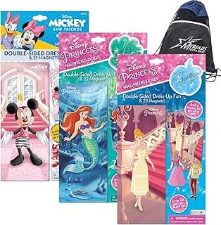 Bendon Disney Princess Magnetic Activity Set 3 Pack for Girls: Magnet Paperdoll Tins with Minnie Mouse, The Little Mermaid, and Cinderella image