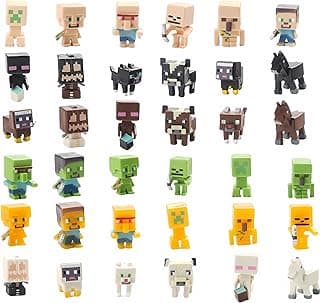 Mini Miner Figures - 36 Pcs Action Figures Toys - Merch Figurines Set - Anime Figure Cake Topper Decoration for Game Fans - Collection Toys Birthday Party Supplies - Party Gift for Girls Boys Kids image
