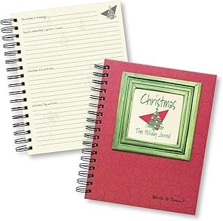 Write it Down series by Journals Unlimited, Guided Journal, Christmas, The Holiday Journal, 25 Years of Memories, Full-size 7.5"x 9", Red Hard Cover, Made in USA