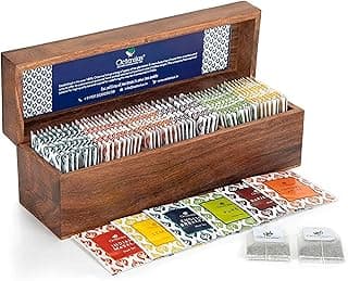 Octavius, Gift's Select - Assorted Tea in Wooden Box | 6 Flavors, 60 Tea Bags | Black & Green Tea | Tea Gifts for Women & Men | Pack of 1
