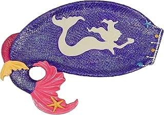 Mermaid Resin Bathroom Tray, Jewelry Tray Ring Display Rack Jewelry Tray, Home Decor Plate Earrings Necklace Bracelet Organizer (Purple)