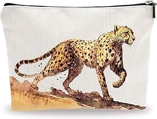 Animals Theme Makeup Bag - Watercolor Leopard - Drawing Printing Cosmetic Bag, Toiletry Bag, Gift For Girls, Teen, Personal Care & Accessories - A16 image