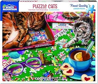 White Mountain Puzzle Cats, 1000 Piece Jigsaw Puzzle image