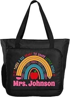 all about me company Personalized Teacher Tote Bag - Unique Personalized Teacher Tote Bag, Teacher Bag for Women, Perfect for Unique Teacher Gifts for Women image