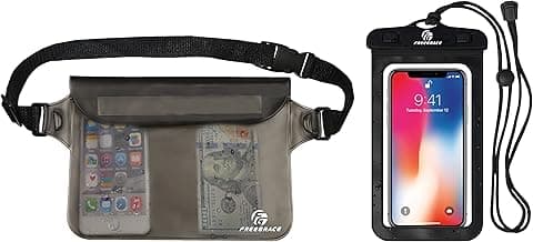 Waterproof Pouches with Waist Strap / Pouch Case Bundle Set- Keep Your Phone & Valuables Dry and Safe - Waterproof Dry Bags for Boating Swimming Snorkeling Kayaking Beach Water Parks Pool