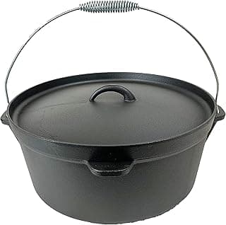 Cuisiland 16 quarts pre-seasoned Cast Iron Dutch Oven with lip lid and legs image