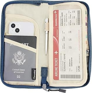 Travel Passport Holder Family for 4 Document Organizer Wallet RFID Blocking Multiple Pouch Bag for Ticket Boarding image