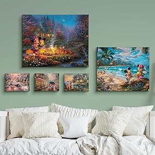 Thomas Kinkade Disney Mickey and Minnie 5-in-1- Gallery Wrapped Canvas Set image