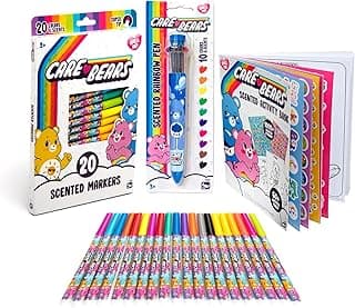 Care Bears Scented Art Supplies Kit for Kids | Includes 20 Super Tips Markers, Rainbow Pen & Activity Book with 1000+ Stickers | Ideal for Scrapbooking, Coloring & Drawing | Great Gift for Christmas image