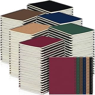 Yahenda Spiral Notebook College Ruled Journals Notebooks Lined 8.3 x 5.5 Inch Note Books Bulk A5 Writing Notebooks Thick Paper Notebook for Office Business School Supplies (Classic Colors,54 Pcs)