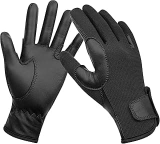 ChinFun Kids Leather Insulated Horse Riding Gloves Breathable Children Equestrian Gloves Anti-Slipping Horseback Mitts image
