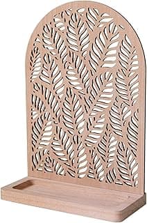 Minimalist Earring Display Stand with Ring Tray Base - Wood Jewelry Holder Stand - Ring Organizer image