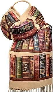 Universal Zone Bookshelf Scarf. Literary Shawl with the famous books' titles, Bookish Gift, Literary Gift, Book Lover Scarf, Librarian gift. image
