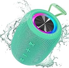 Portable Bluetooth Speaker, BT5.3 Wireless Speaker 20W Bass Diaphragms with Multi LED Light Dynamic Modes, IPX6 Waterproof 16H Playtime supports FM Mode, TF, USB for Home, Cycling, Outdoor, Beach