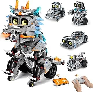 AoHu 5-in-1 STEM Dragon Robot Building Toys, Remote & App-Controlled Educational Coding Car Technic Set for Kids, Creative Gifts for Boys Girls Aged 8 9 10 11 12(646 Pieces)