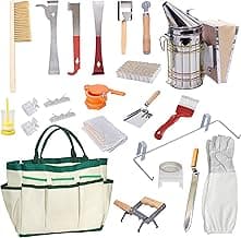 BeeCastle Beekeeping Supplies 22PCS Beekeeping Tools Kit, Bee Keeping Supplies-All Tools Kit Bee Keeping Starter Kit for Beginners and Professional Beekeepers image