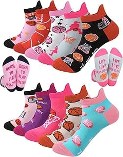 10 Pairs Funny Women Basketball Socks Novelty Ankle Socks Casual Athletics Gifts for Sports Basketball Lovers Coach image
