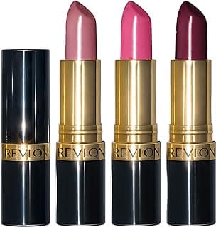 REVLON Lipstick Set, Super Lustrous 3 Piece Gift Set, High Impact, Moisturizing, Cream Finish in Pink, Plum & Berry, Pack of 3 image