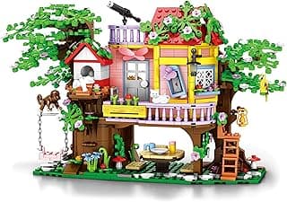 Friends Tree House Building Set - Treehouse Building Block Kit for Girls and Boys - Friendship Forest House Building Toy with Animals Minifigure image
