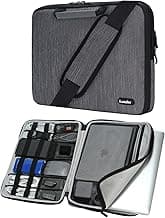 iCozzier 13-13.3 Inch Handle Laptop Briefcase Shoulder Bag Electronic Accessories Organizer Messenger Carrying Case with Shoulder&Luggage Strap - Grey