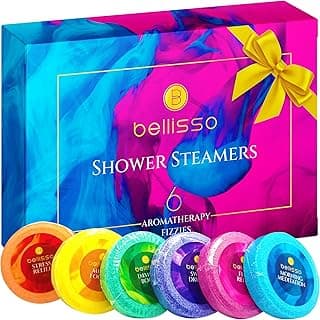 Aromatherapy Shower Steamers Set, Six Fizzies - Uplifting, Relaxing, Stress Relief Scents for Women and Men - Self Care Home Spa Experience - Christmas Day Stocking Stuffers and Relaxation Gifts image