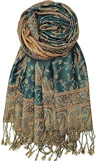Soft Silky Reversible Paisley Pashmina Shawl Wrap Scarf w/Fringes image