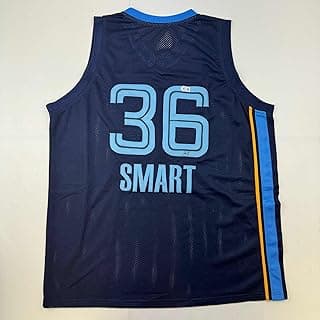 Autographed/Signed Marcus Smart Memphis Blue Basketball Jersey Beckett BAS COA image