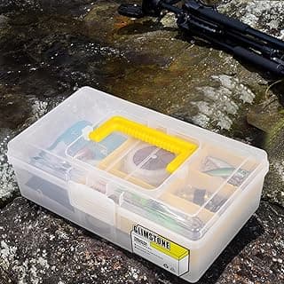 Fishing Tackle Boxes Waterproof Premium Plastic Storage Organizer Container Box with Divider Tray for Small Parts (Tackle Box Only) image