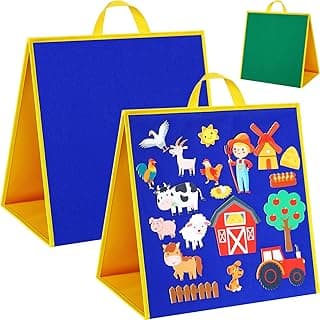 2 Pack Foldable Felt Flannel Board Felt Board for Toddlers Felt Board Story Sets Self Standing Educational Felt Board Sets Felt Stories Activities Play Kits for Preschool Classroom Homeschooling image